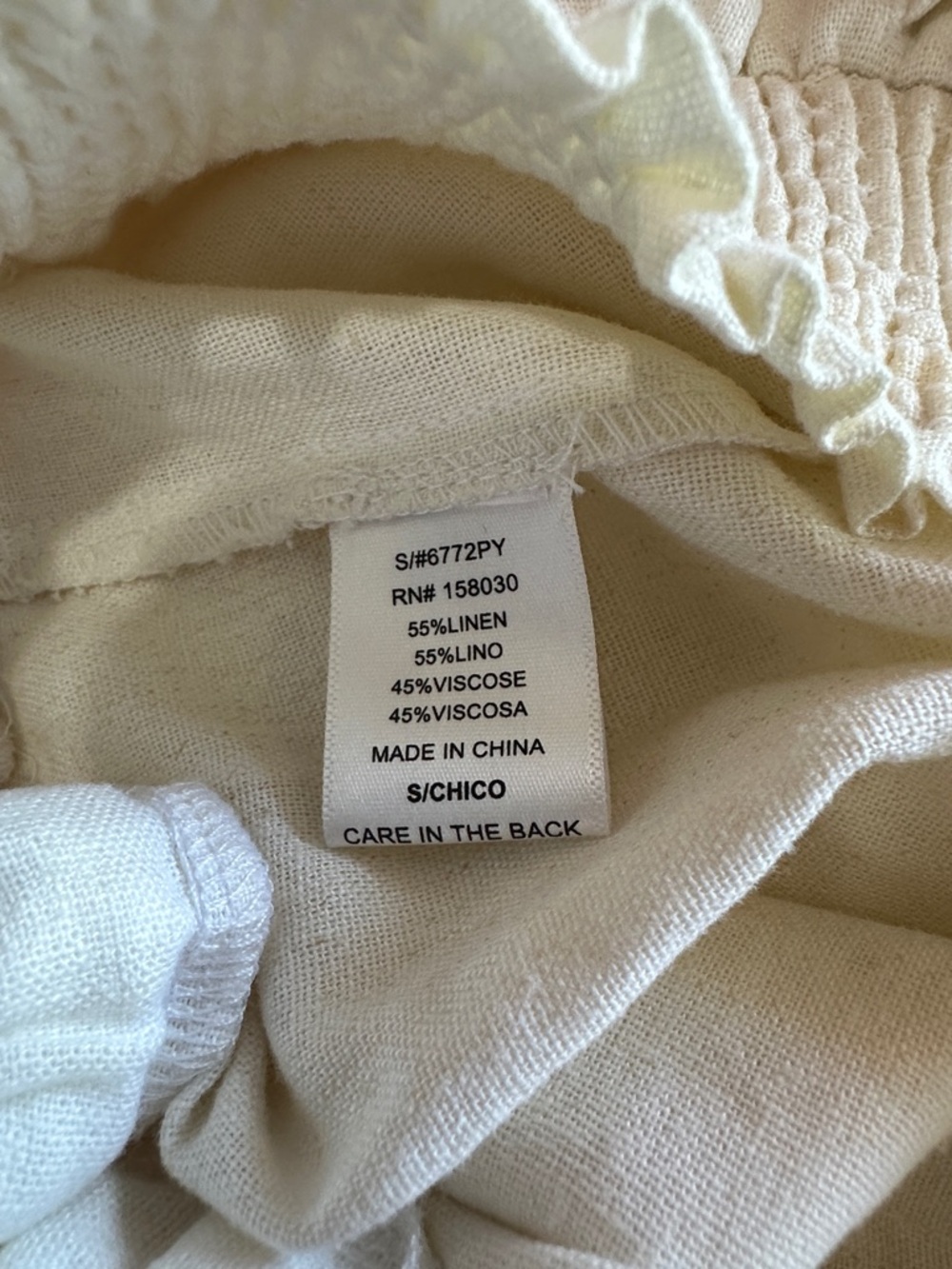 Love Tree High Rise Linen Jogger Pants, White, Size S - Picture 11 of 12